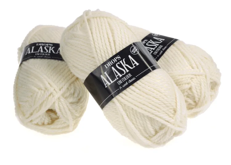 Włóczka Wełniana DROPS Alaska, kolor 02 ecru