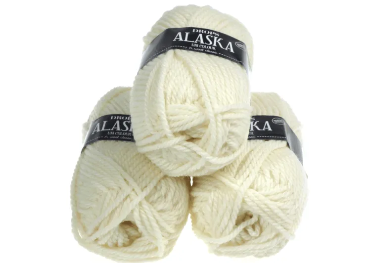Włóczka Wełniana DROPS Alaska, kolor 02 ecru