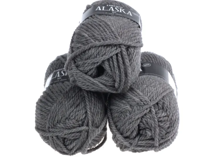 Włóczka wełniana, DROPS Alaska, kolor 04 szary