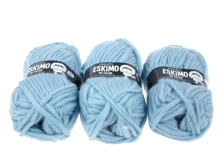 Włóczka, DROPS Eskimo, kolor 31 niebieski pastelowy, Wełna