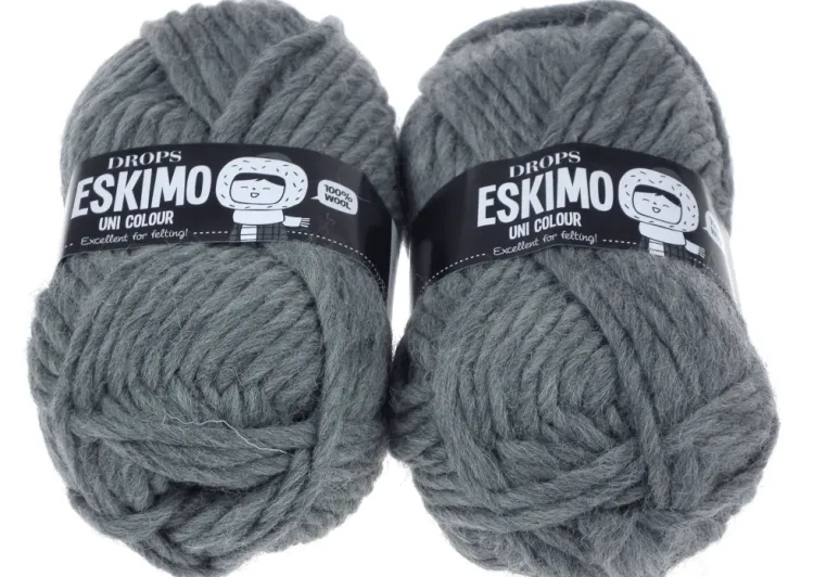 Gruba włóczka, DROPS Eskimo, kolor 46  średni szary, Wełna