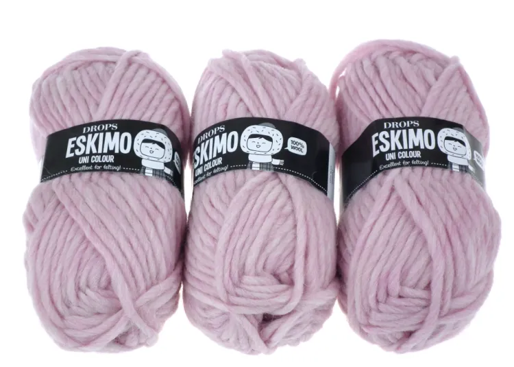 Włóczka Wełniana, DROPS Eskimo, kolor 30 pastelowy różowy, Wełna