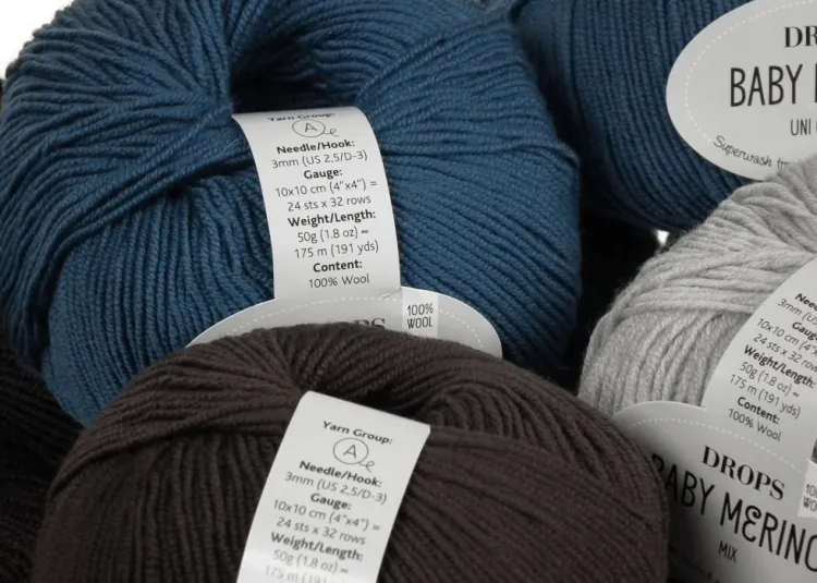 Wełna Merino, DROPS Baby Merino, kolor 42 petrol i jasny szary
