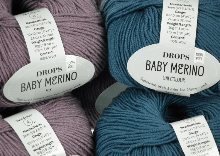 welna merino -  DROPS Baby Merino - kolor 40 ametyst i petrol