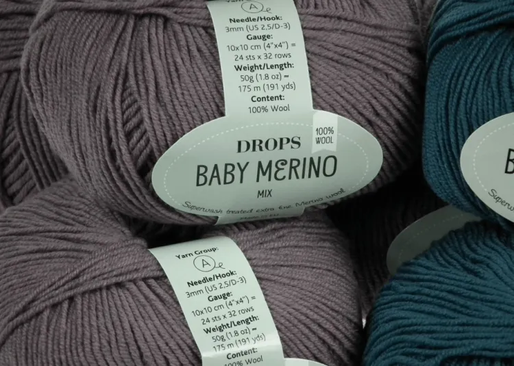 welna merino -  DROPS Baby Merino - kolor 40 ametyst i petrol