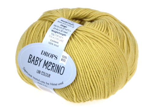 Włóczka, DROPS Baby Merino, kolor 45 cytrynowy