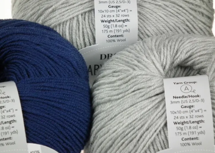 Welna Merino - DROPS Baby Merino - kolor 30 ciemny niebieski i jasny szary