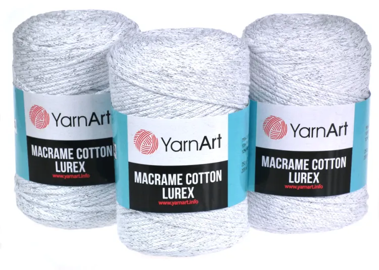 Yarn Art, Macrame Cotton Lurex, 720 biały