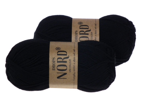 Włóczka DROPS Nord, kolor 02 czarny
