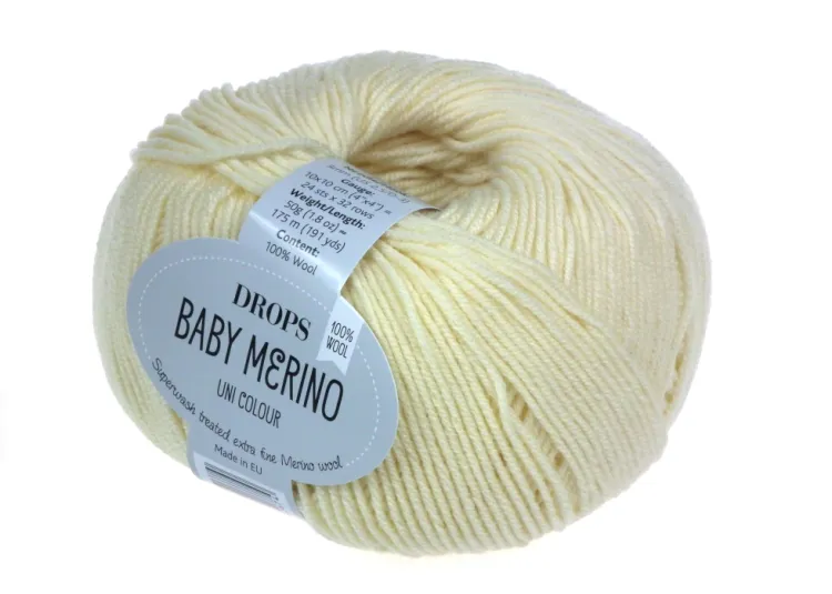 welna-merino-DROPS-Baby-Merino-kolor-03-jasny -zolty