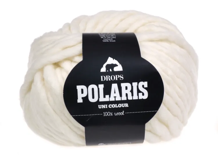 Włóczka gruba,  DROPS Polaris, kolor 01 złamana biel