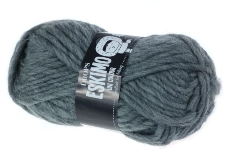 Gruba włóczka,  DROPS Eskimo, kolor 46  średni szary, Wełna