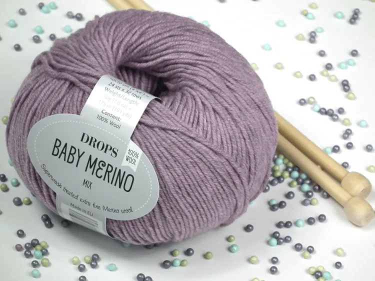 Wełna Merino, DROPS Baby Merino, kolor 39 fioletowa orchidea