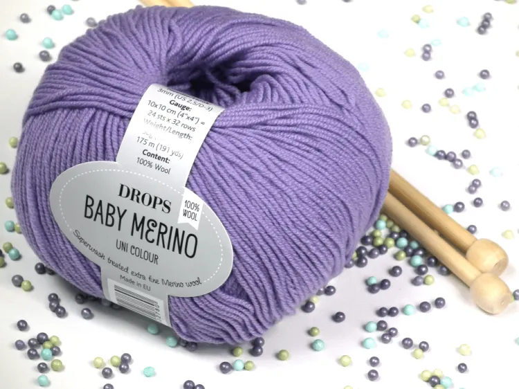 Wełna Merino, DROPS Baby Merino, kolor 14 fioletowy
