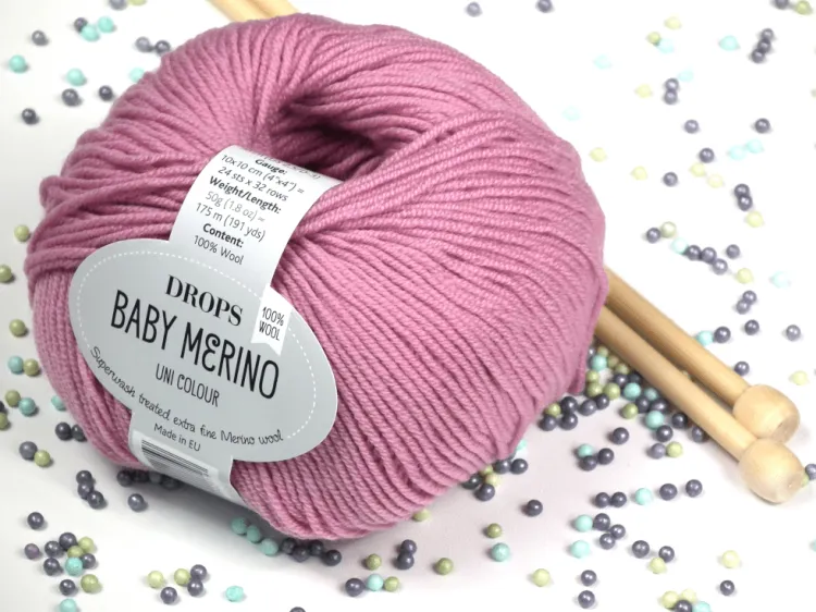 Wełna Merino, DROPS Baby Merino, kolor 27 stary róż