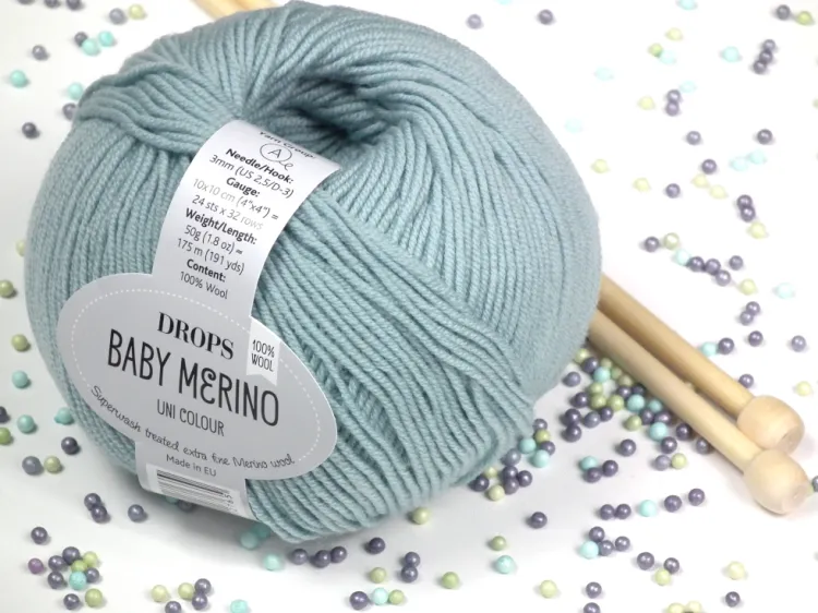 Wełna Merino, DROPS Baby Merino, kolor 43 jasny morski