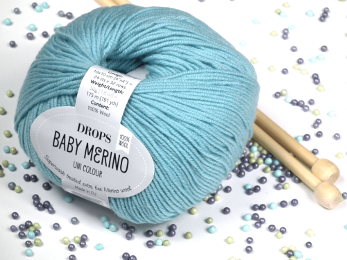 welna- merino-DROPS-Baby-Merino-kolor-10-turkusowy-jasny