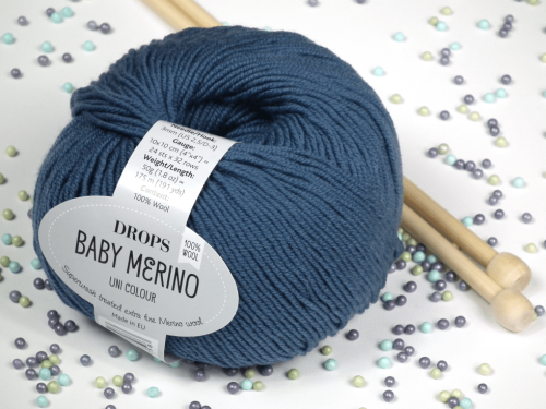 Wełna Merino, DROPS Baby Merino, kolor 42 petrol