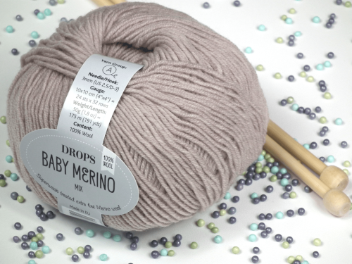 welna merino - DROPS Baby Merino - kolor 23 jasny beżowy