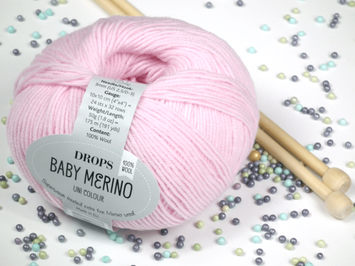 Wełna Merino, DROPS Baby Merino, kolor  05 jasny różowy