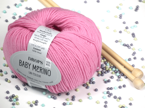 Wełna Merino, DROPS Baby Merino, kolor 07 różowy