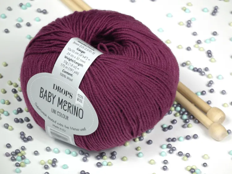 welna merino - DROPS Baby Merino - kolor 34 wrzosowy