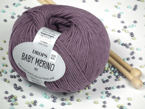 welna merino -  DROPS Baby Merino - kolor 40 ametyst