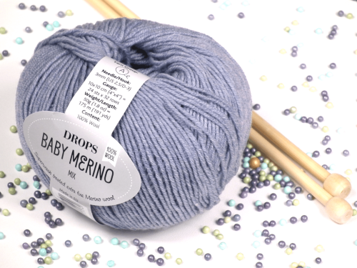 Wełna Merino, DROPS Baby Merino, kolor 37 jasna lawenda