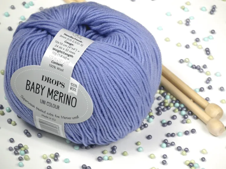 Wełna Merino, DROPS Baby Merino, kolor  25 lawendowy