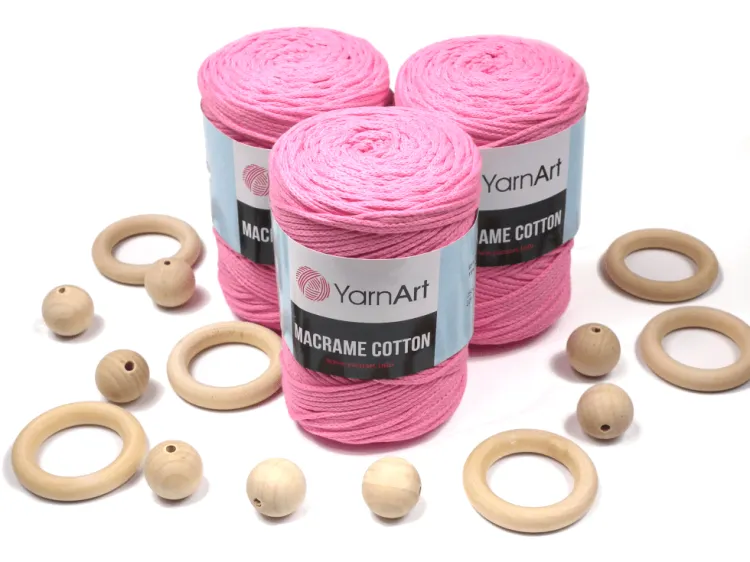 Sznurek 3mm Yarn Art, Macrame Cotton, 779 różowy, 225 m