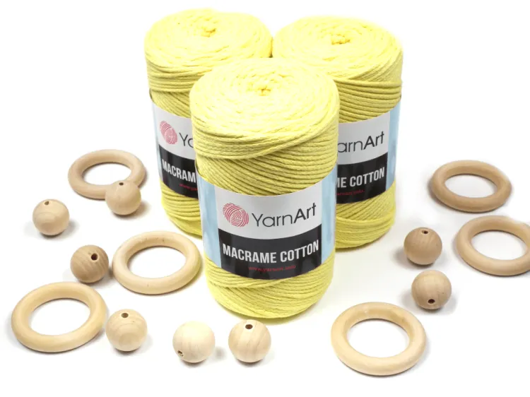 Sznurek  Yarn Art, Macrame Cotton, 754 cytrynowy, 225 m