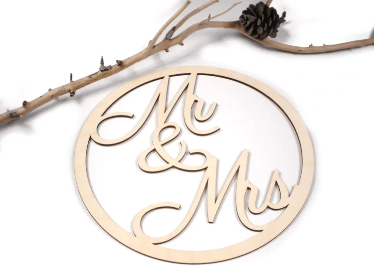 Baza ozdobna Mr&amp;Mrs, koło, 29,5 cm