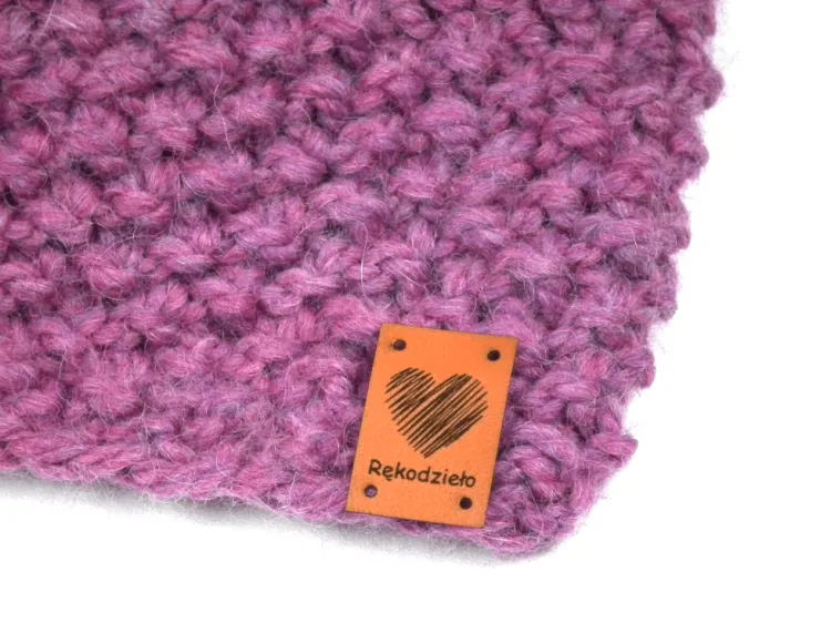 Naszywka Handmade, ekoskóra, 08 brązowa, 2x3cm