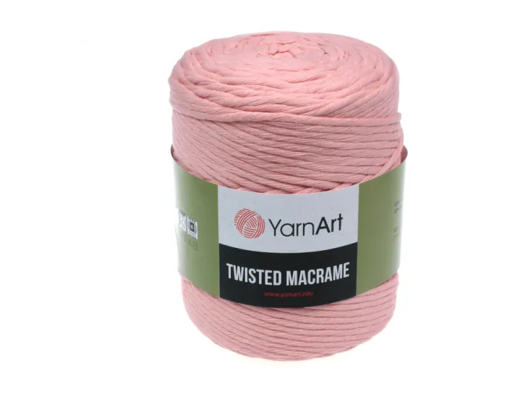 sznurek 4mm Yarn Art - Twisted Macrame - 767 pudrowy róż - 500 g
