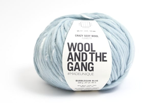 wloczka-Wool And The Gang - Crazy Sexy Wool - Funfetti- Bubblegum Blue