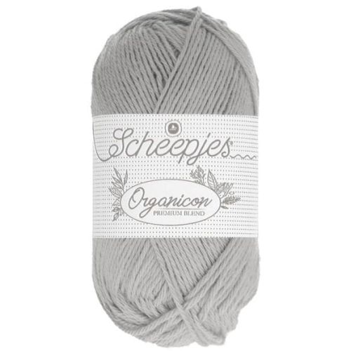 Włóczka Organicon, Scheepjes, kolor 203 frosted silver/ szary