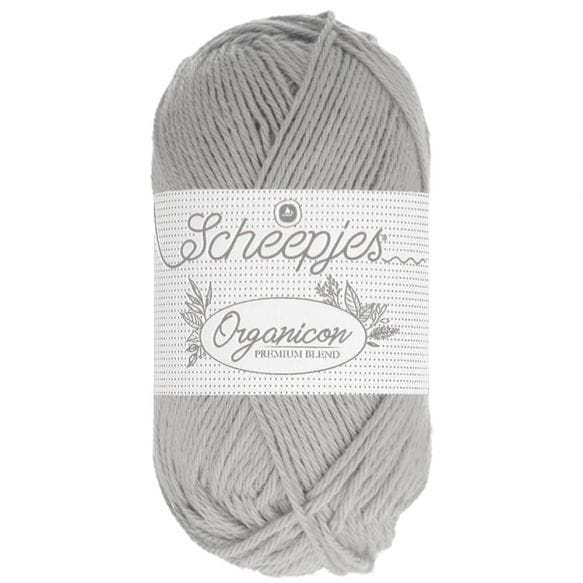 Włóczka Organicon, Scheepjes, kolor 203 frosted silver/ szary