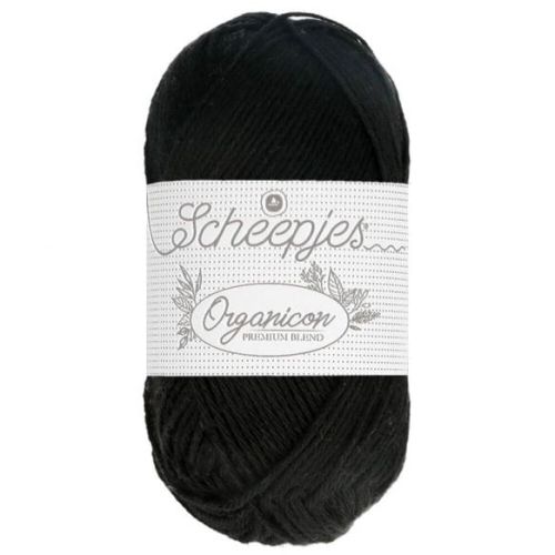 Włóczka Organicon, Scheepjes, kolor 218 ebony/czarny