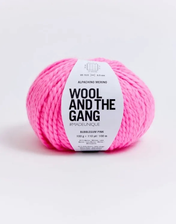 włóczka, Alpachino Merino, Wool And The Gang, kolor bubblegum pink