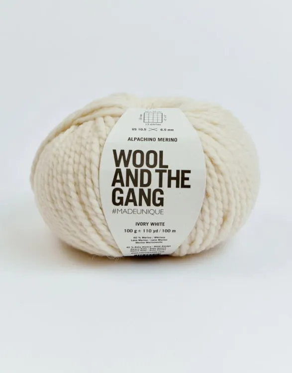 włóczka, Alpachino Merino, Wool And The Gang, kolor ivory white