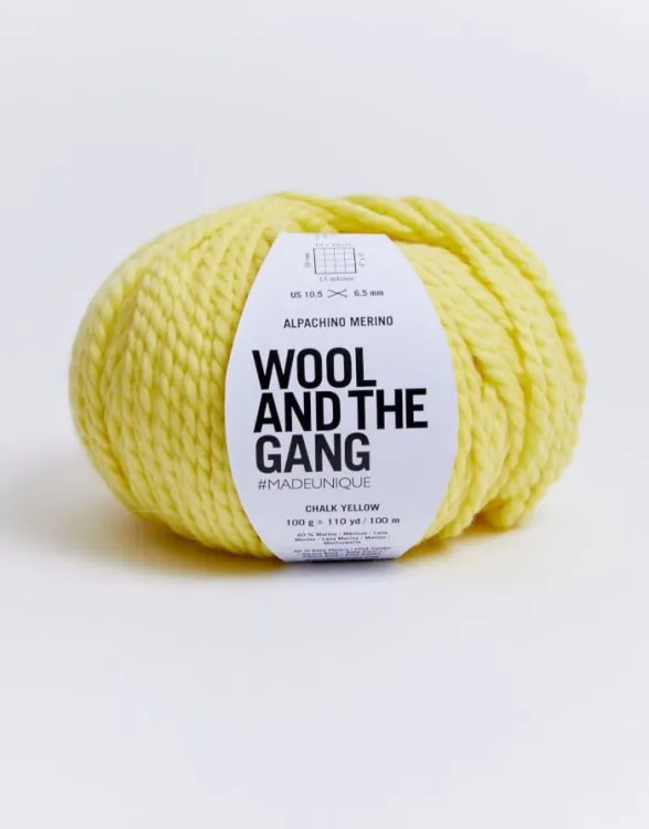 włóczka, Alpachino Merino, Wool And The Gang, kolor chalk yellow