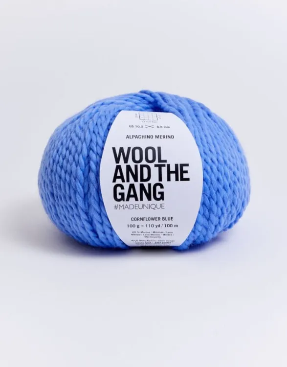 włóczka, Alpachino Merino, Wool And The Gang, kolor cornflower blue