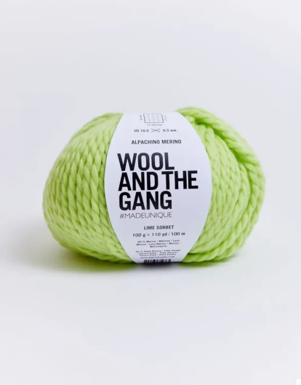 włóczka, Alpachino Merino, Wool And The Gang, kolor lime sorbet