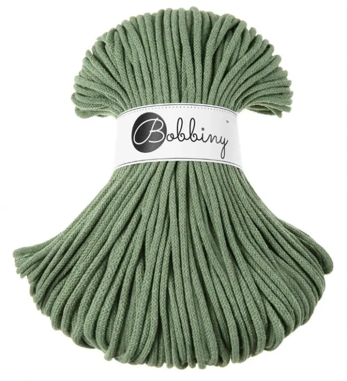 sznurek bawełniany 5mm, Bobbiny, Eucalyptus Green