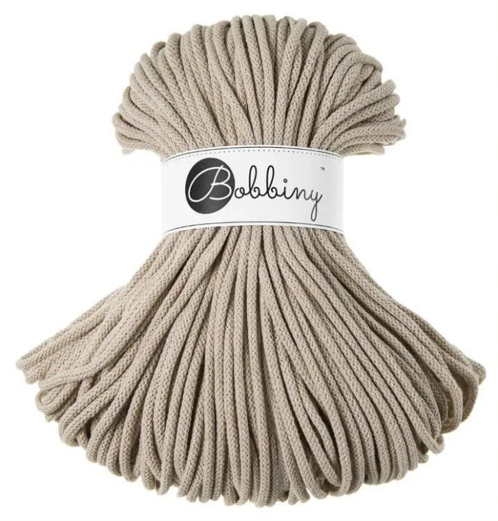 sznurek bawełniany 5mm, Bobbiny, Beige