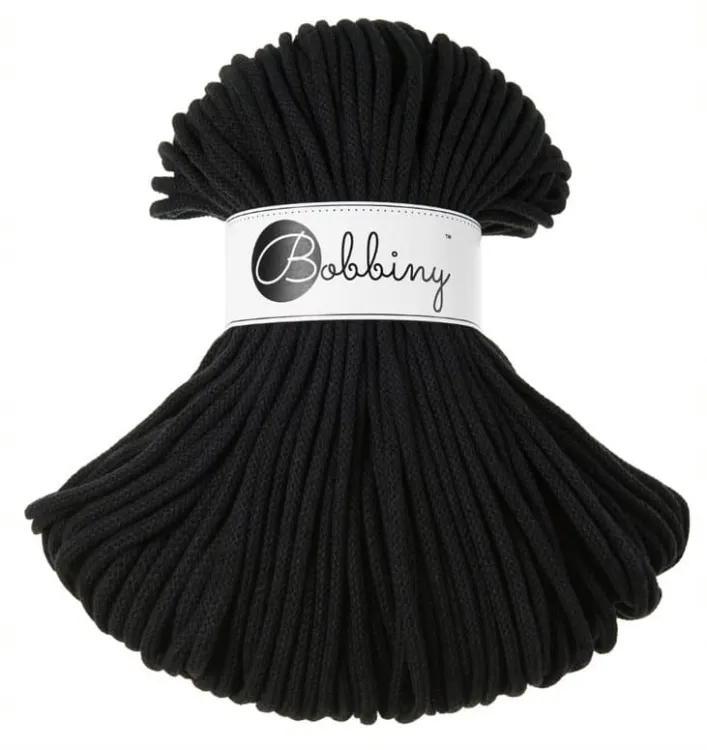 sznurek bawełniany 5mm, Bobbiny, Black