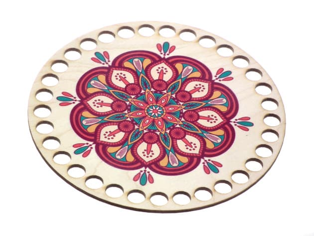 baza do szydełkowania, mandala czerwienie