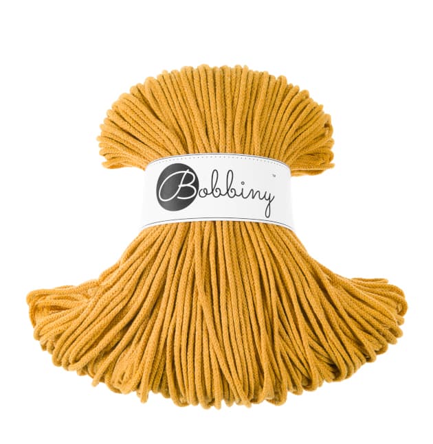 sznurek bawełniany 3mm, Bobbiny, kolor mustard