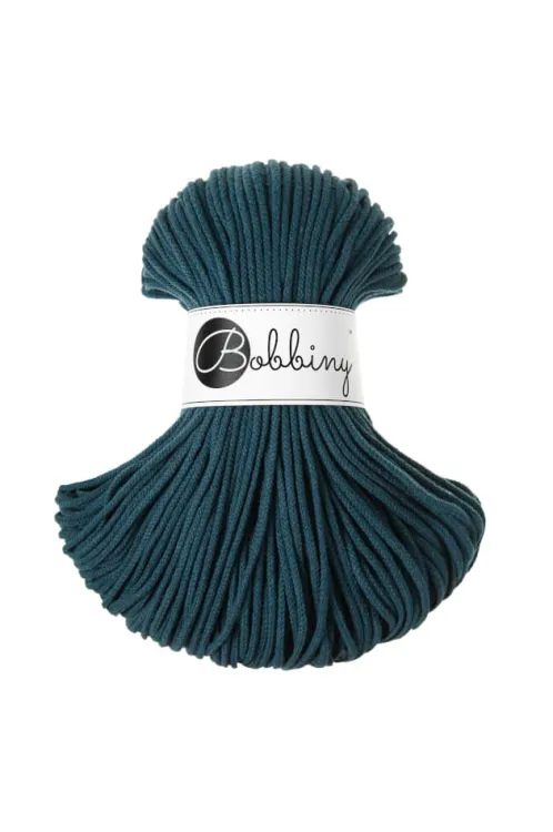 sznurek bawełniany 3mm, Bobbiny, kolor peacock blue