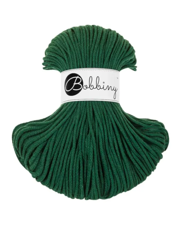 sznurek bawełniany 3mm, Bobbiny, kolor pine green